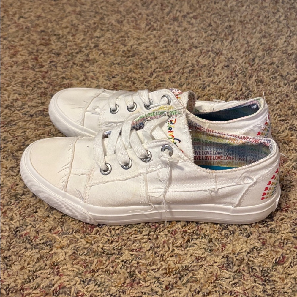 Blowfish White Canvas Sneakers with Colorful Accents